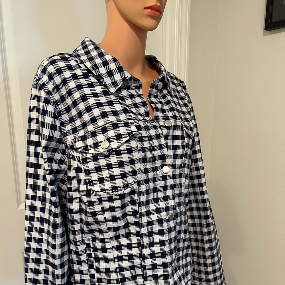 Kim Rogers Womens Navy/White 2XL Jean Jacket - Brand New/w/tags